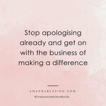 Amanda Blesing Women need to stop apologising